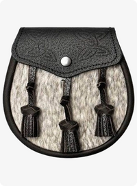 Semi Dress Natural Sealskin Dark Brown Celtic Embossed Sporran