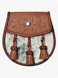 Semi Dress Natural Sealskin Khaki Circular Studded Sporran