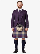 Tenue de Kilt Shiel Purple Tartan &amp; Veste Argyle Violet sur mesure
