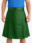 Standard Green kilt worn by a person on a white background