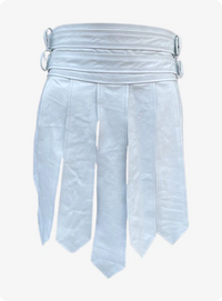 Stylish White Warrior Leather Kilt