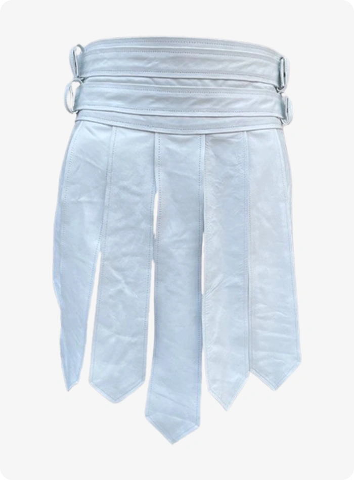 Kilt en cuir blanc Warrior sur mesure