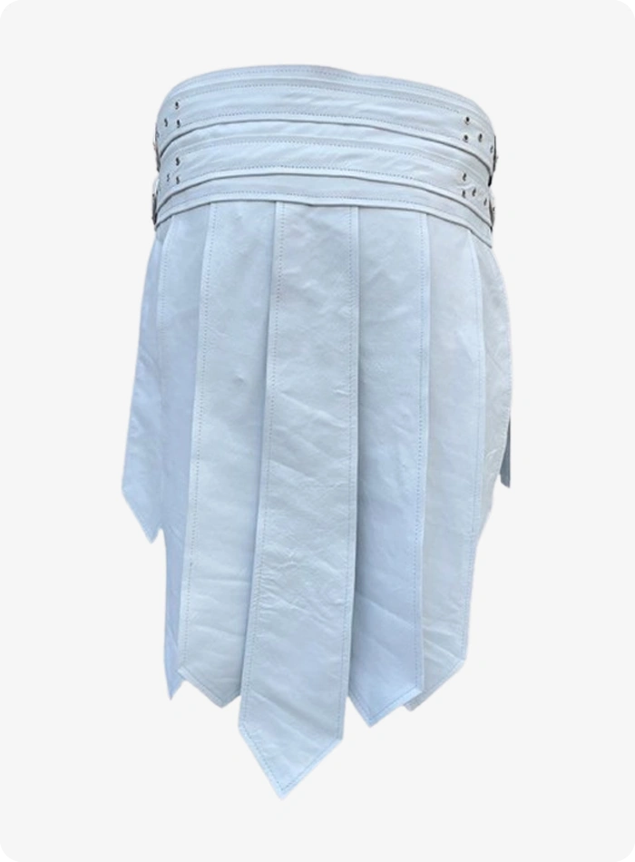 Kilt en cuir blanc Warrior sur mesure