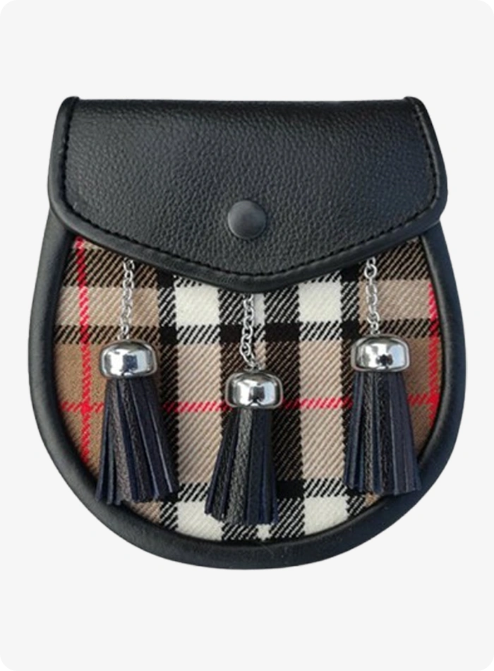 Premium Quality Thomson Camel Tartan Kilt Sporran