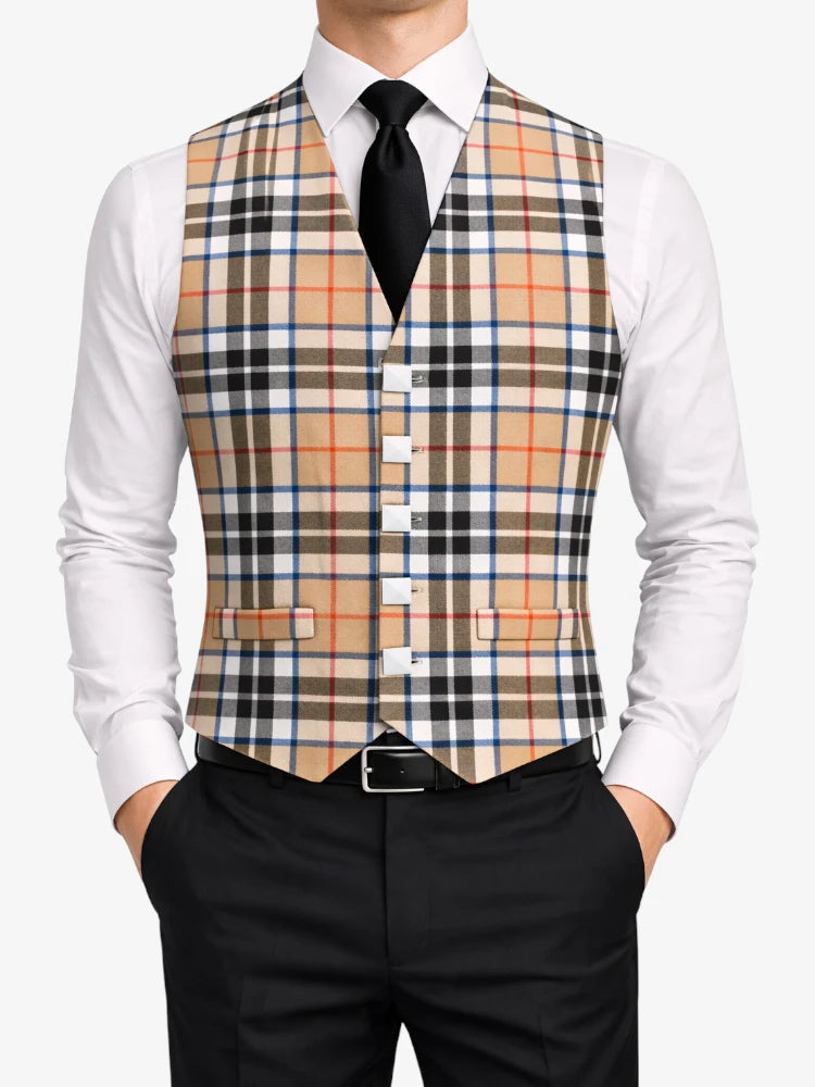 Gilets Tartan Marron