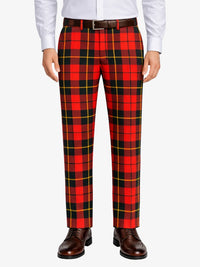 Wallace Red Modern Tartan Trouser Front