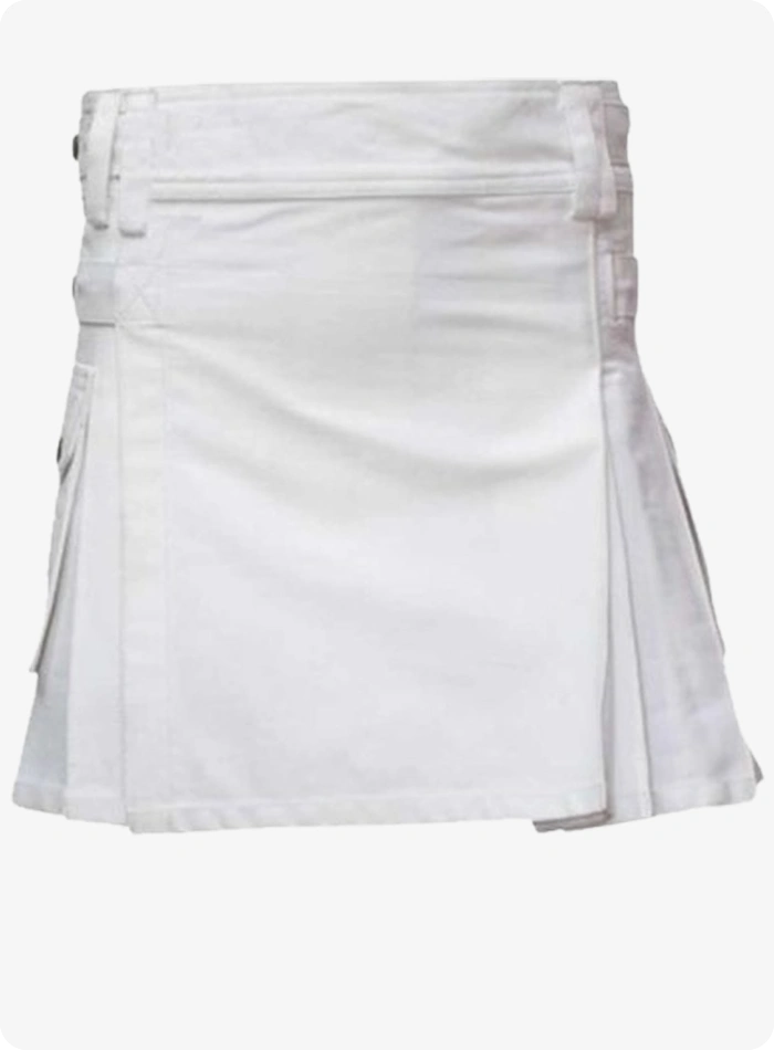Kilt utilitaire blanc femme sur mesure
