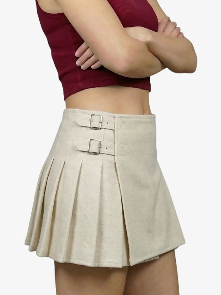 Kilt en Laine Blanc pour Femme