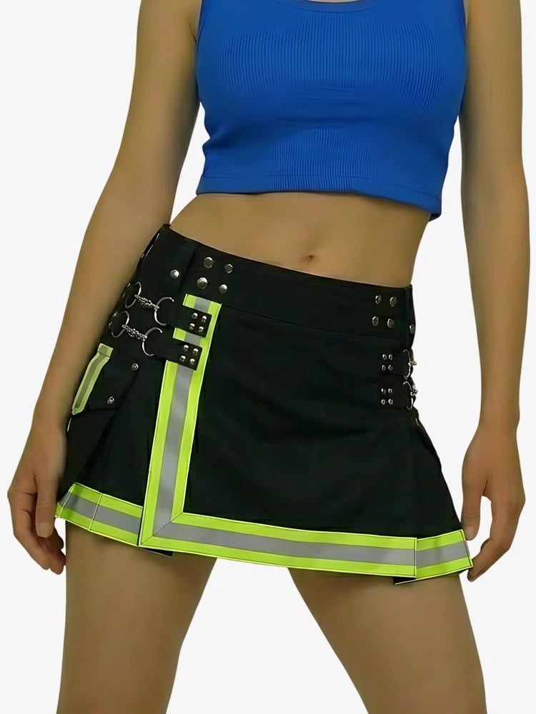 Kilt utility pompier noir pour femme