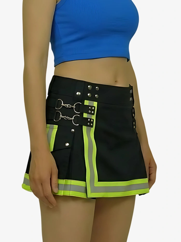 Kilt utility pompier noir pour femme