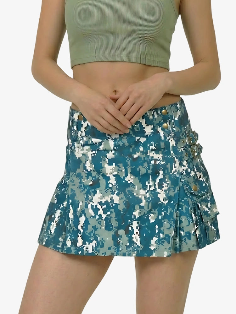 Kilt Utility Camouflage Bleu pour Femme