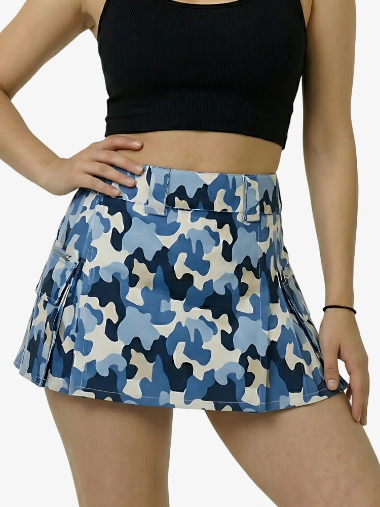 Kilt utility camouflage bleu pour femme