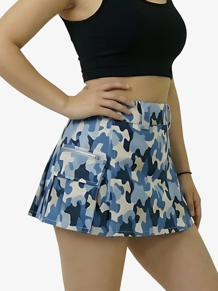 Kilt utility camouflage bleu pour femme
