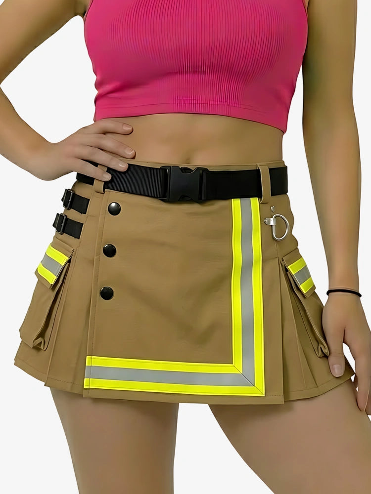 Kilt pompier marron pour femme