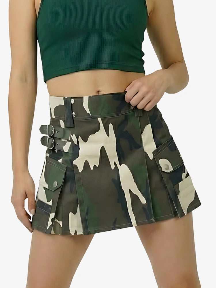 Kilt Utility Camouflage Woodland pour Femme