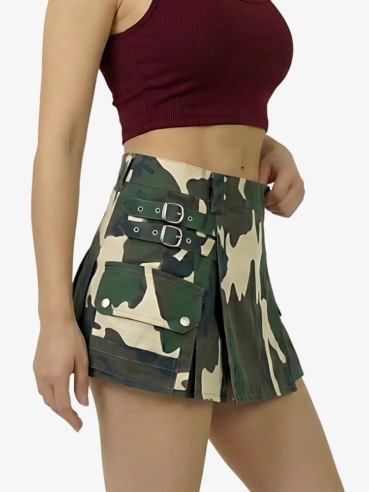 Kilt utility camouflage woodland pour femme