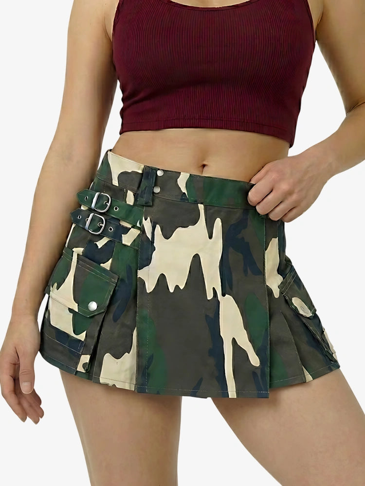 Kilt utility camouflage woodland pour femme