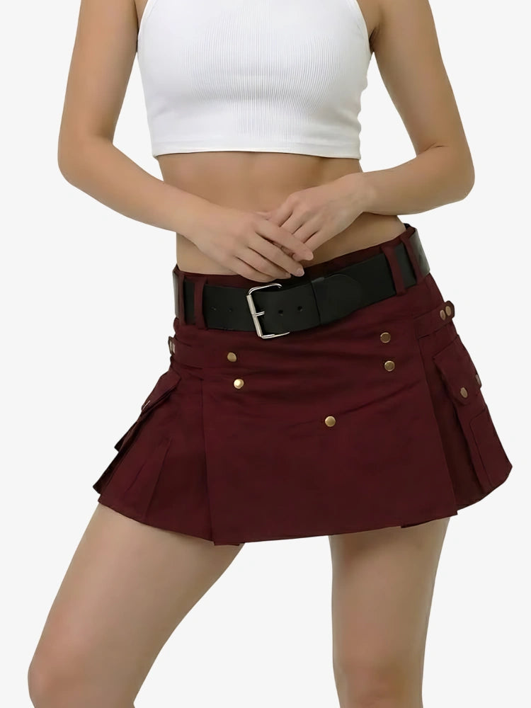 Kilt Utility Bourgogne Classique pour Femme