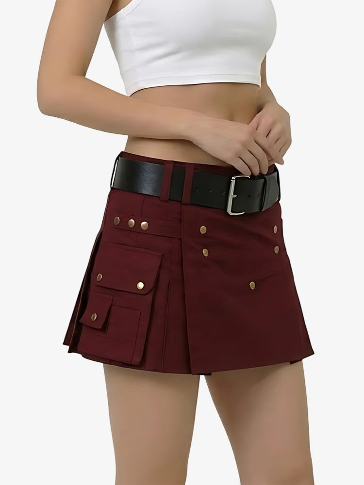 Kilt Utility Bourgogne Classique pour Femme