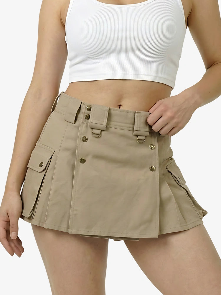 Kilt utility combat kaki pour femme