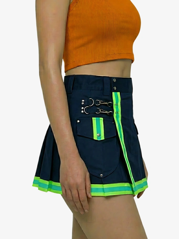 Kilt utility pompier bleu marine pour femme