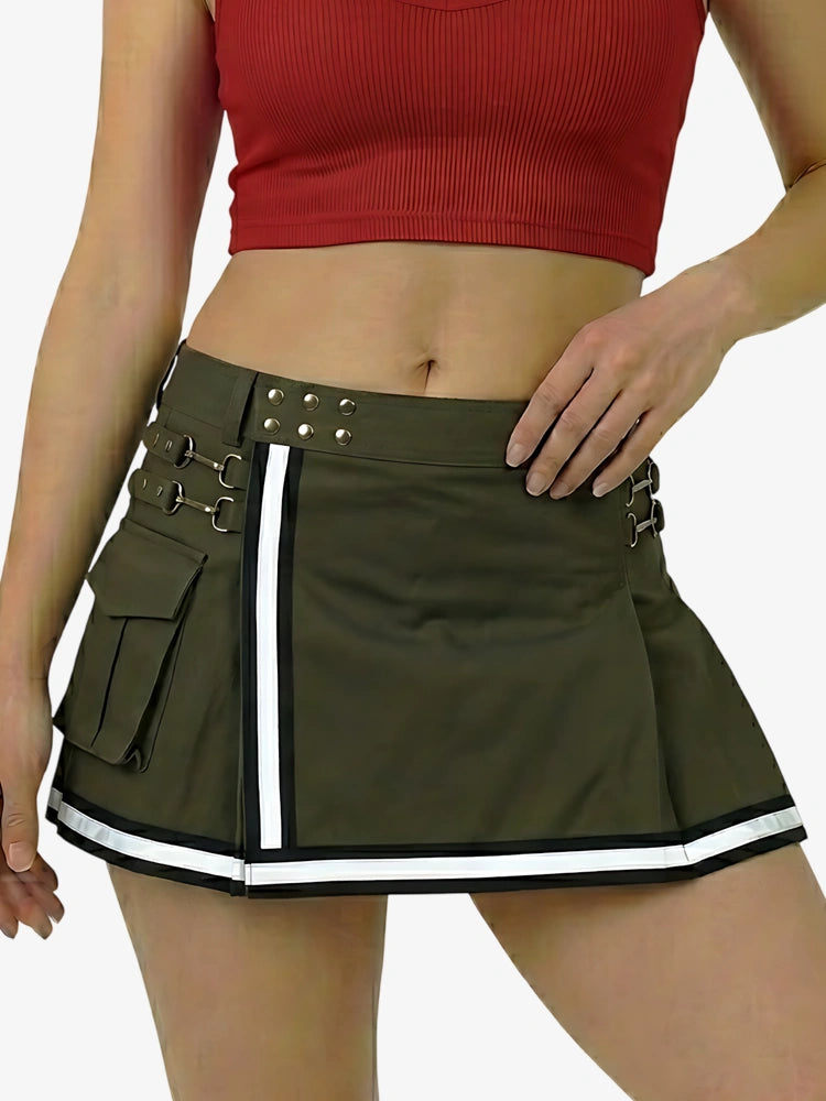 Kilt pompier olive réfléchissant pour femme