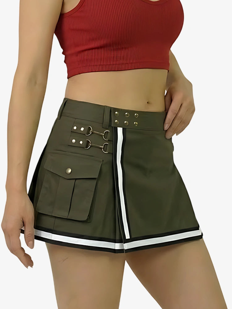 Kilt pompier olive réfléchissant pour femme