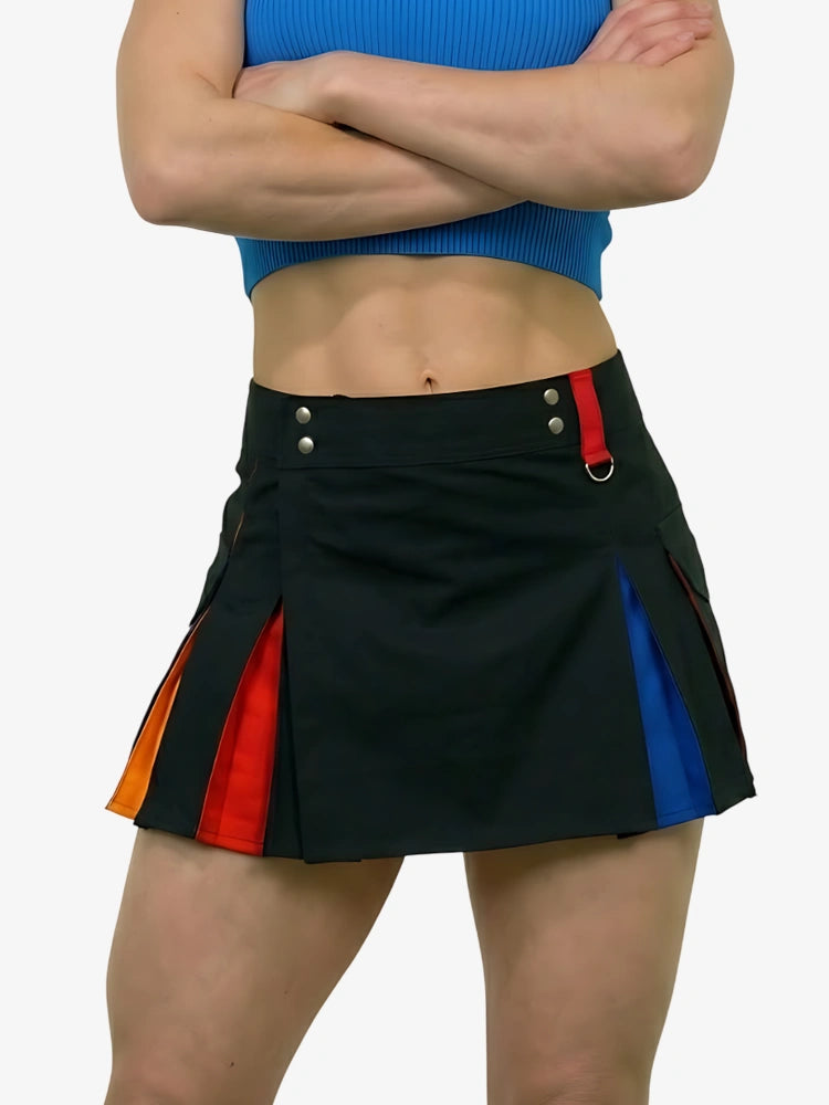 Women Pride Rainbow Kilt With Cargo Pockets