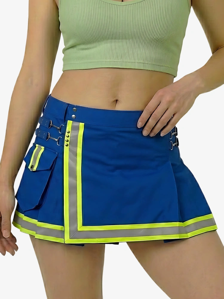 Kilt utility pompier bleu royal pour femme