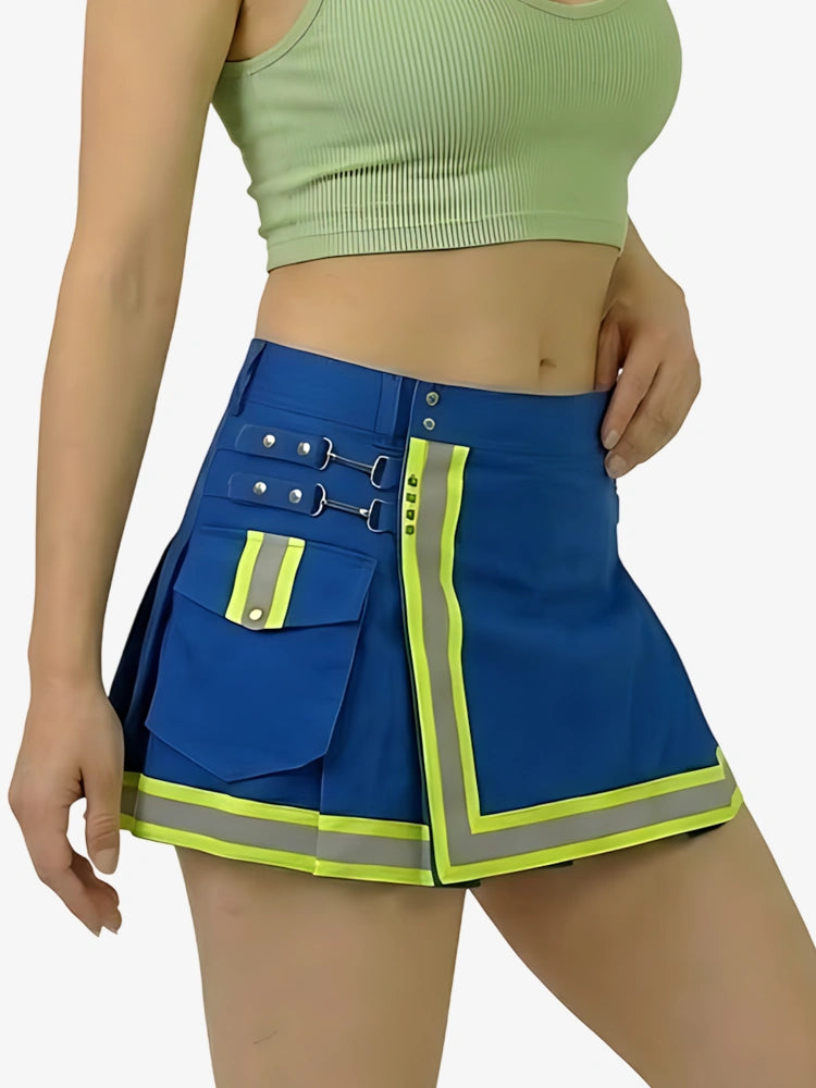 Kilt utility pompier bleu royal pour femme