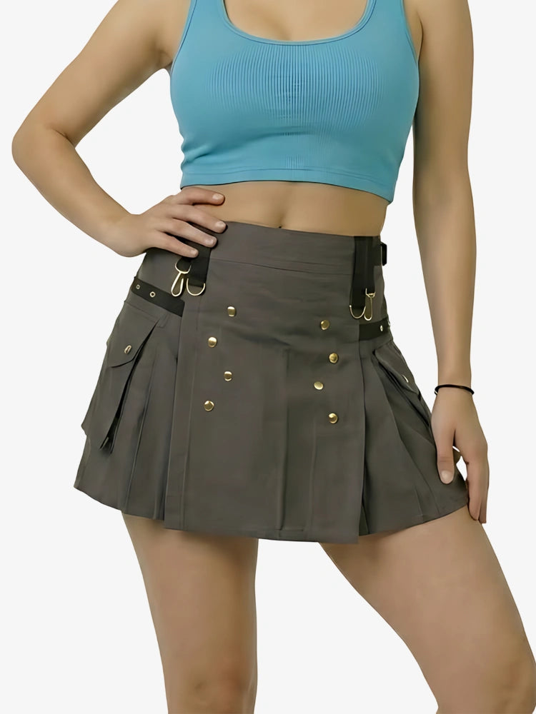 Kilt Utility Gris Écossais pour Femme