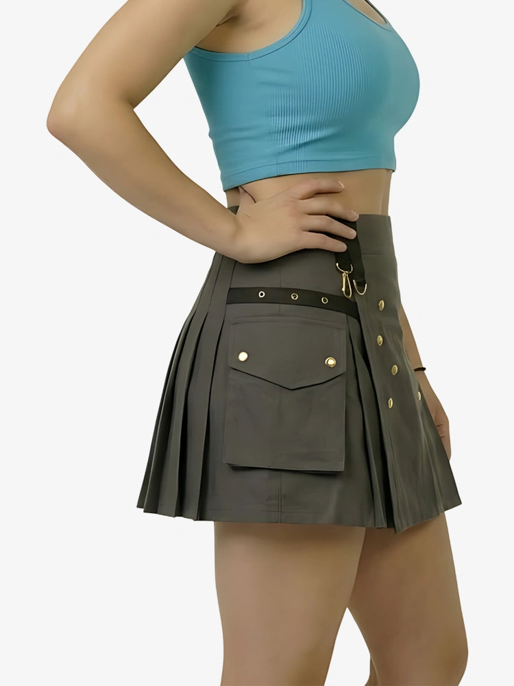 Kilt Utility Gris Écossais pour Femme