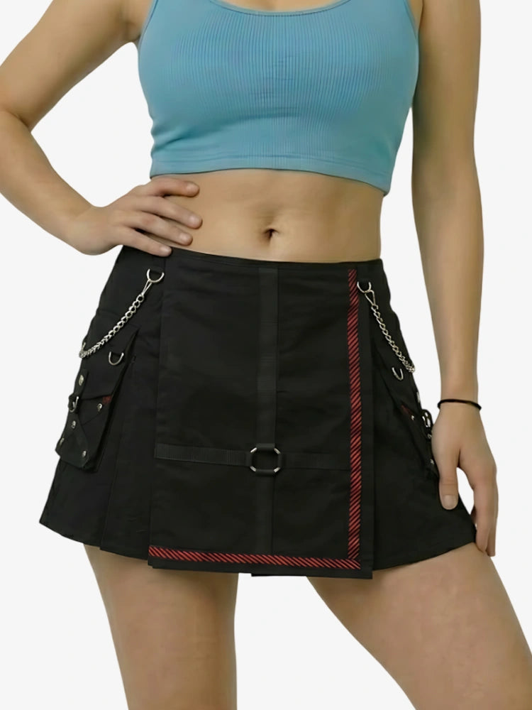 Kilt utility noir élégant pour femme