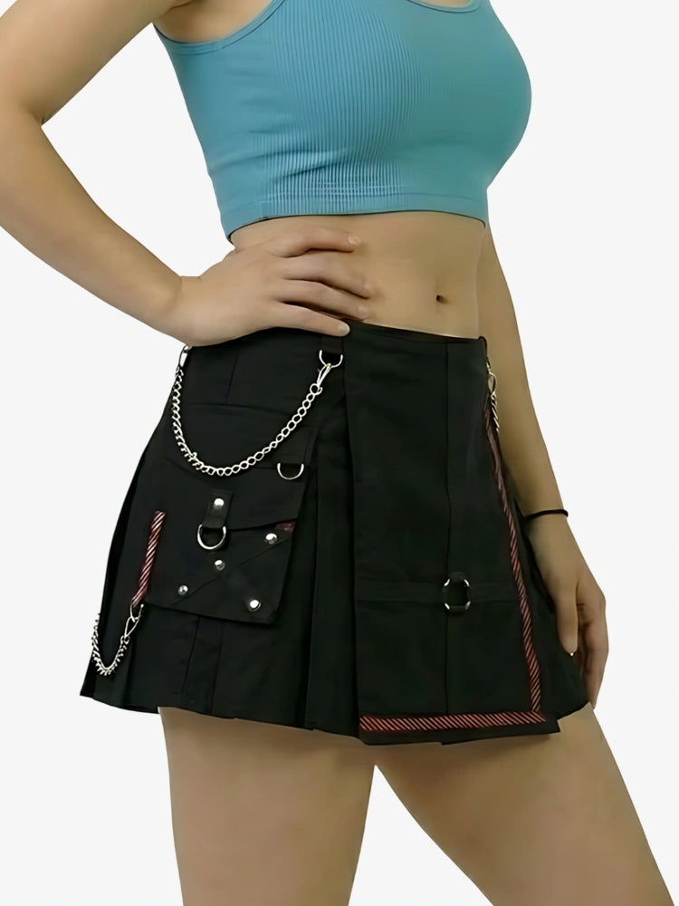 Kilt utility noir élégant pour femme