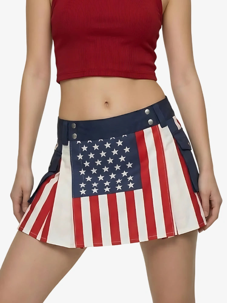 Kilt Utility Drapeau des États-Unis Unisexe pour Femme