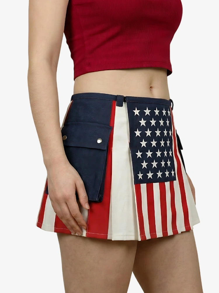 Kilt Utility Drapeau des États-Unis Unisexe pour Femme