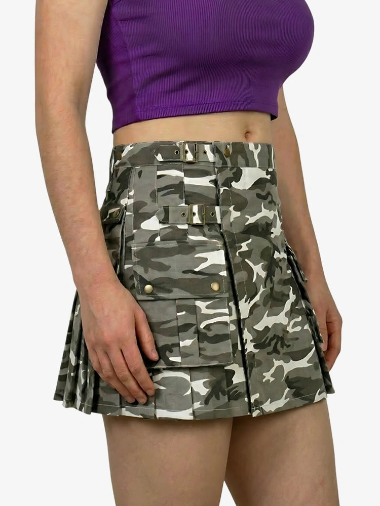 Kilt Utility Camouflage Neige Urbain pour Femme