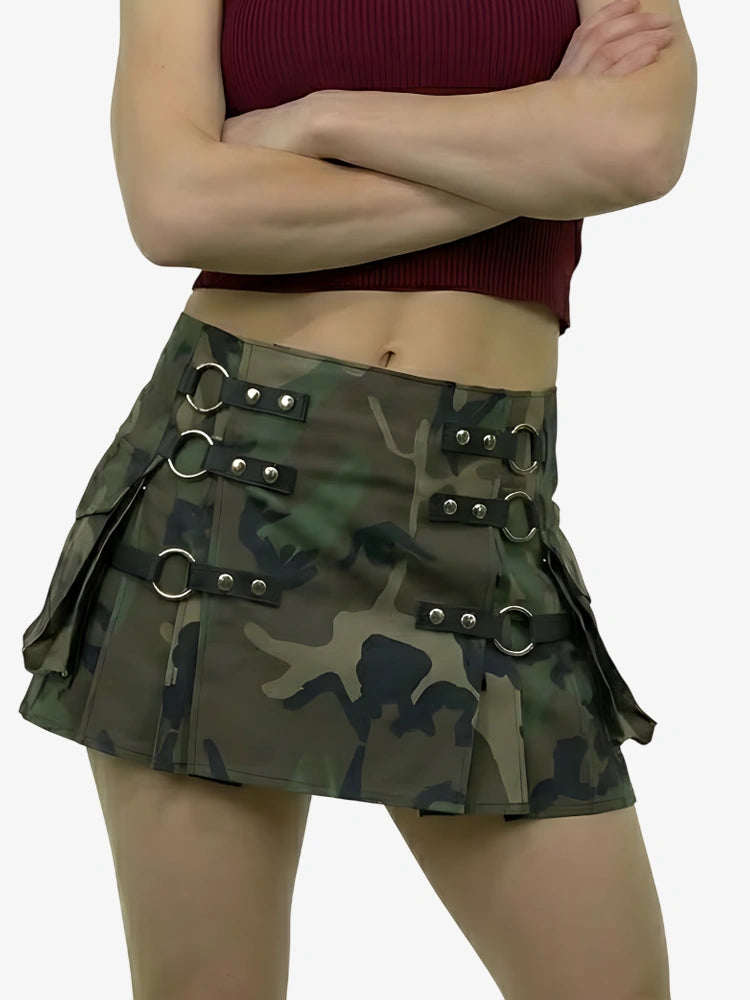 Kilt Utility Camouflage Woodland pour Femme