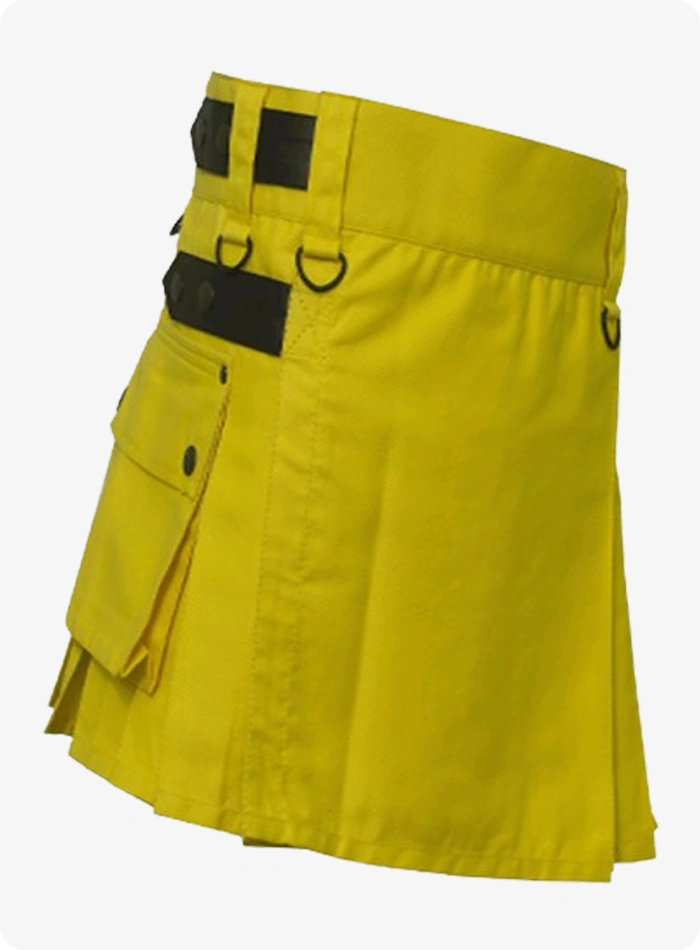 Kilt utilitaire jaune femme sur mesure
