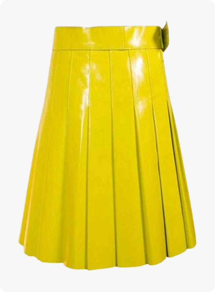 Kilt Cuir Jaune Femme
