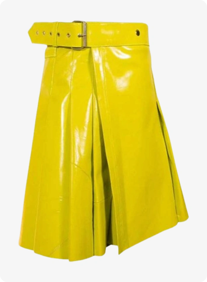 Kilt Cuir Jaune Femme
