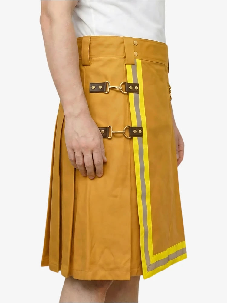 Kilt Pompier Jaune avec Bord Réfléchissant