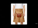 Camel Leather Utility Kilt with Front Sporran