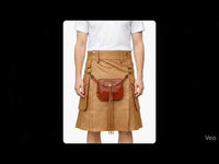 Camel Leather Utility Kilt with Front Sporran